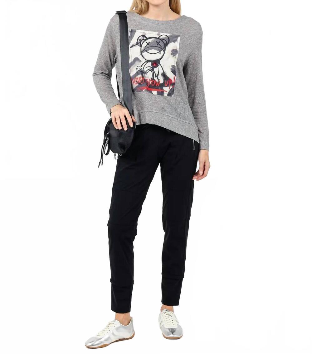 NEW TERRA never grow up graphic sweater in cement